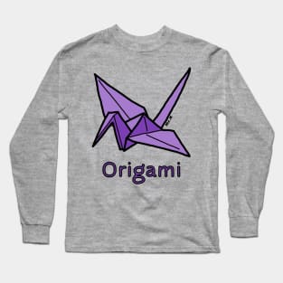 Origami Crane Japanese design in color Long Sleeve T-Shirt